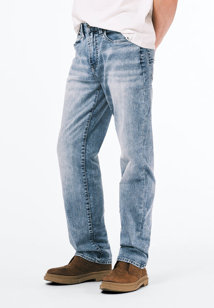 Jean décontracté pour homme Relaxed Straight Driven, indigo délavé - BM20606