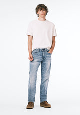 Jean décontracté pour homme Relaxed Straight Driven, indigo délavé - BM20606