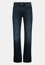 Relaxed Straight Driven Men's Jeans in Crinkled and Sanded Dark Blue - BM22639