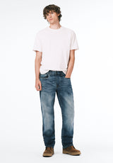 Relaxed Straight Driven Men's Jeans in Sanded Blue - BM22641