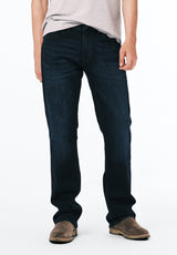 Slim Bootcut King Men's Jeans in Whiskered and Sanded Dark Blue - BM22675