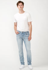 Jean étroit pour homme Slim Ash, indigo délavé - BM22784