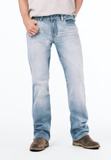 Slim Bootcut King Men's Jeans in Crinkled Bleached Blue - BM22791