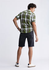 Buffalo David BittonRelaxed Straight Dean Men's Denim Shorts in Crinkled Black - BM22849 Color BLACK