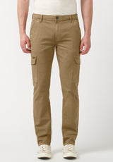 Buffalo David Bitton Cargo Joe Dark Beige Men's Straight Leg Pants - BM22929 Color DARK BEIGE