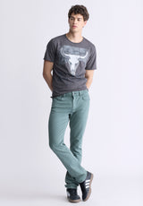 Pantalon droit pour hommes Straight Six, vert baumier - BM22939