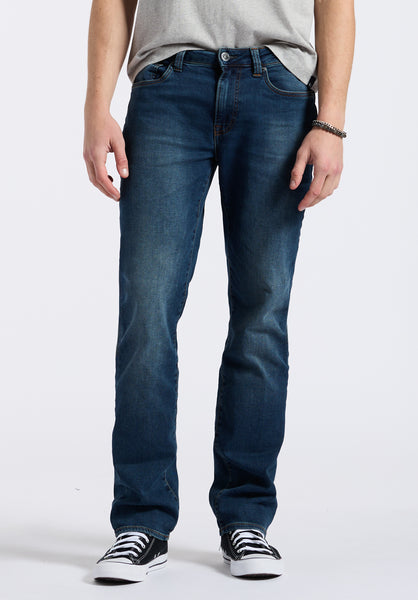 Jean Jambe Droite Six Freedom Flex Pour Homme, Indigo Sablé - BM22946