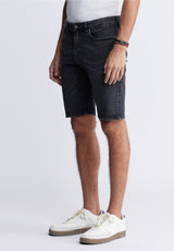 Buffalo David BittonSlim Parker Men's Denim Shorts in Black Sanded Wash - BM22951 Color BLACK