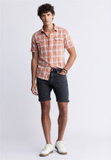 Buffalo David BittonSlim Parker Men's Denim Shorts in Black Sanded Wash - BM22951 Color BLACK