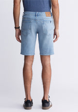 Buffalo David BittonRelaxed Straight Dean Men's Denim Shorts in Authentic Worn Wash - BM22952 Color INDIGO