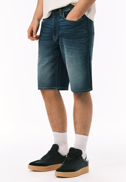 Buffalo David Bitton Relaxed Straight Dean Men's Denim Shorts Contrast Whiskered