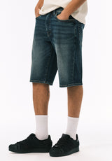 Buffalo David Bitton Relaxed Straight Dean Men's Denim Shorts COLOR Indigo Contrasted