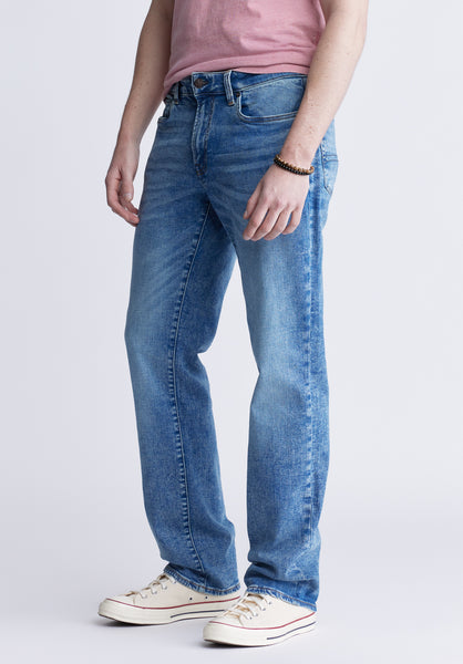 Relaxed Straight Driven Men's Jeans, Heavily Sanded and Worked - BM22984