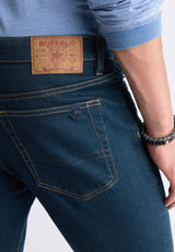Buffalo David Bitton Straight Six Men's Jeans in Tinted Indigo - BM22997 color INDIGO