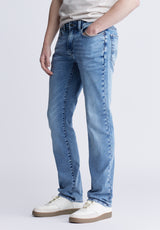 Buffalo David Bitton Straight Six Men's Five-Pocket Freedom Flex Jeans color INDIGO