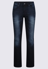 Straight Six Men's Five-Pocket Freedom Flex Jeans, Dark and Sanded - BM22999