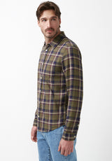 Buffalo David Bitton Sago Green Long-Sleeve Men’s Shirt - BM24029 Color BURNT OLIVE
