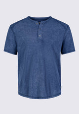 Buffalo David BittonKitte Men's Henley T-shirt in Whale Blue - BM24245 Color 