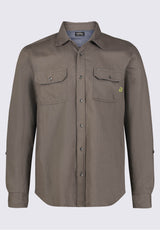 Buffalo David BittonSadaat Men's Long Sleeve Utility Shirt in Sphagnum Green - BM24278 Color 