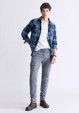 Sebbe Men's Blanket Shirt in Whale Plaid - BM24306