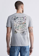 Buffalo David BittonTimmy Men's Back Print T-shirt in Heather Grey - BM24316 Color HEATHER GREY