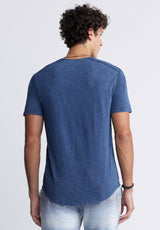 Buffalo David BittonKamizo Men's Pocket T-shirt in Whale Blue - BM24346 Color WHALE