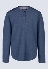 Haut Henley en tricot Kipato pour hommes, marine - BM24434