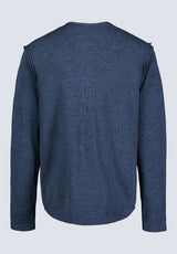 Haut Henley en tricot Kipato pour hommes, marine - BM24434