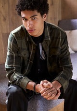 Chemise douxdoux à carreaux Samme pour homme, vert fougère - BM24461