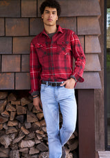 Chemise douxdoux à carreaux pour homme Samme, canneberge - BM24461