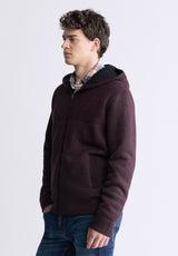 Buffalo David Bitton Walmick Men's Full-Zip Hoodie with Sherpa Lining, Fico Red - BM24477 Color FICO