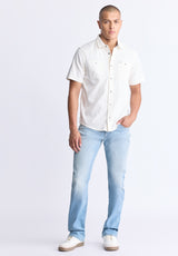 Sagrino Men's Short-Sleeve Utility Shirt, Milk - BM24501