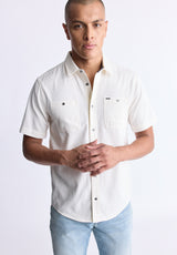 Sagrino Men's Short-Sleeve Utility Shirt, Milk - BM24501