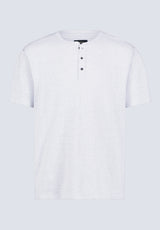 Kitfom Men's Short-Sleeve Henley Top, Heather grey - BM24519