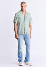 Santi Men's Paisley Print Short-Sleeve Button-Up Shirt, Iceberg green - BM24521