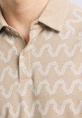 Buffalo David Bitton Kindell Men's Short-Sleeve Wave Pattern Polo color TUFFET