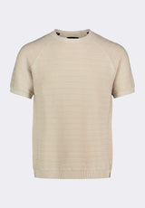 Buffalo David Bitton Wipped Men's Textured Knit Sweater Tee COLOR Buttercream Beige