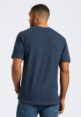 Buffalo David Bitton Karlton Men's Waffle-Knit Short-Sleeve Crewneck T-Shirt color WHALE