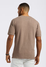 Buffalo David Bitton Karlton Men's Waffle-Knit Short-Sleeve Crewneck T-Shirt color TUFFET