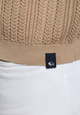 Buffalo David Bitton Wasko Men's Cable-Knit Short-Sleeve Button-Up Polo color TUFFET