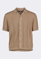 Buffalo David Bitton Wasko Men's Cable-Knit Short-Sleeve Button-Up Polo color