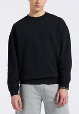 Buffalo David Bitton Famke Men's Relaxed Crewneck Sweatshirt color BLACK