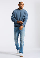 Buffalo David Bitton Famke Men's Relaxed Crewneck Sweatshirt color MIRAGE