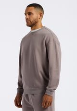 Buffalo David Bitton Famke Men's Relaxed Crewneck Sweatshirt color DRIFTWOOD