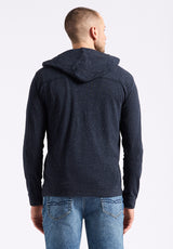 Buffalo David Bitton Kolder Men's Relaxed Fit Hooded Henley Top color WHALE