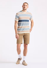 Buffalo David Bitton Konnair Men's Short-Sleeve Texture Jersey Striped T-Shirt color WHALE