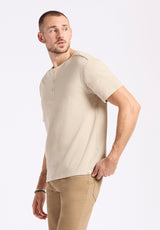 Buffalo David Bitton Kitfom Men's Short-Sleeve Speckle Jersey Henley Top color PEYOTE