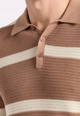 Buffalo David Bitton Winder Men's Short-Sleeve Striped Sweater Polo color