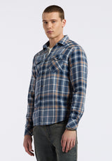 Buffalo David Bitton Sierra Men's Long-Sleeve Plaid Fitted Shirt color MOONLIGHT BLUE