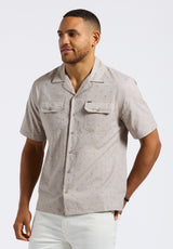 Buffalo David Bitton Salaman Men's Short-Sleeve Patterned Shirt with Chest Pockets color TUFFET